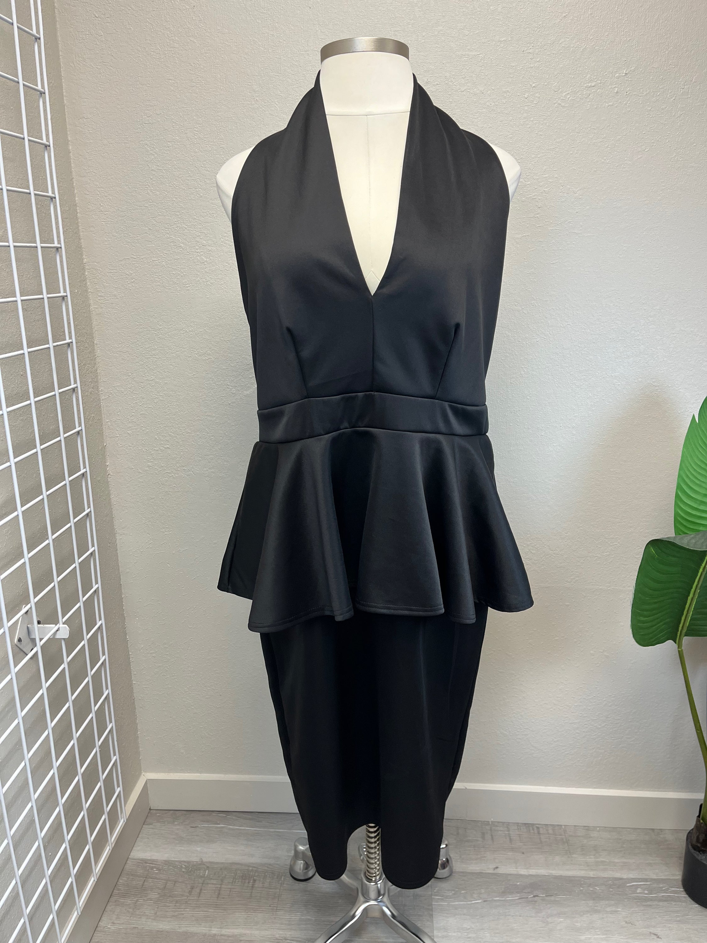 Boohoo Black Peplum Dress New Size 22 Shop CURV Online Plus Size Resale