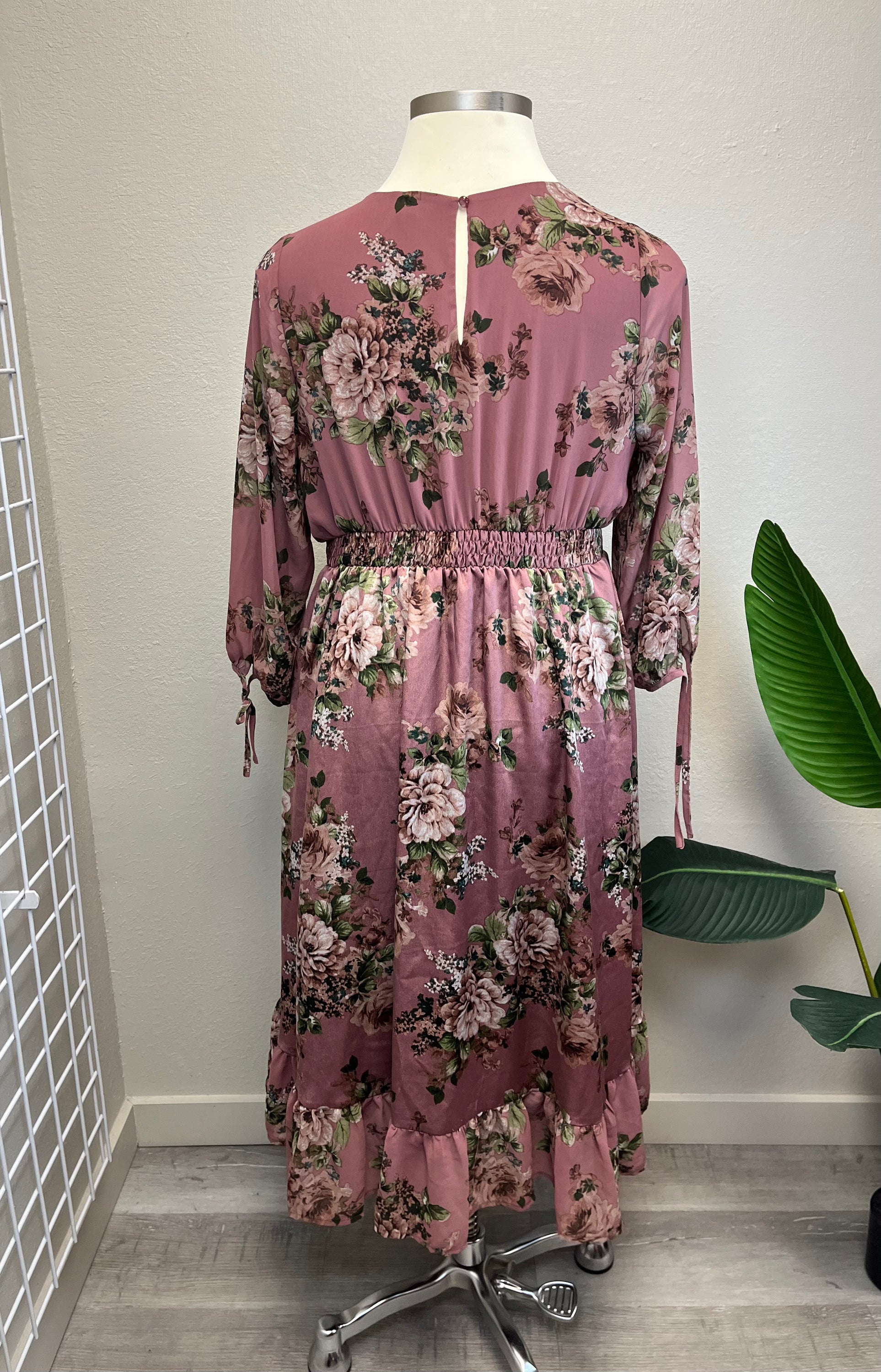 Torrid Pink Floral Midi Surplice Dress Size 14 16