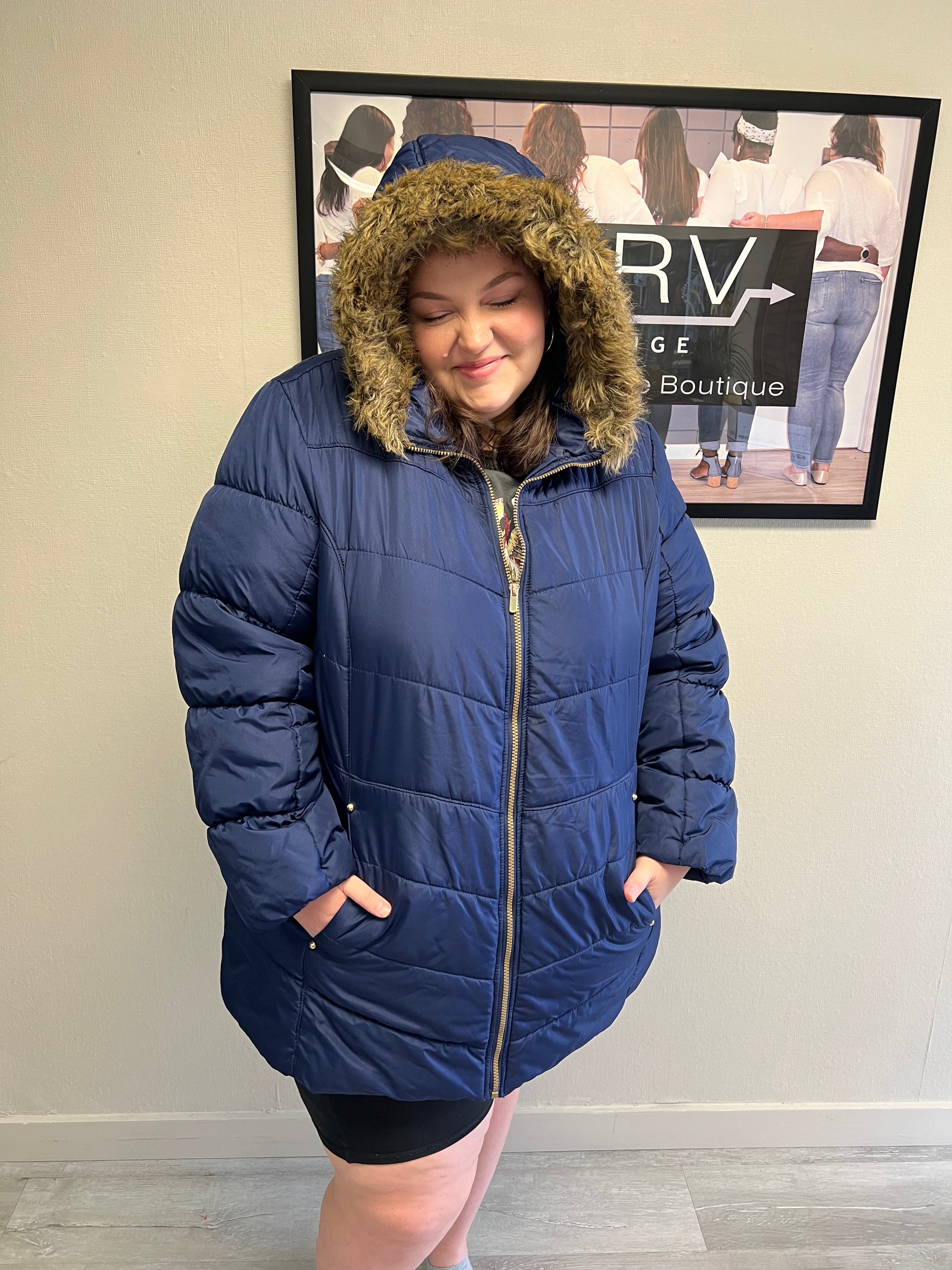 Celebrity Pink Hooded Puffer Coat Size 22