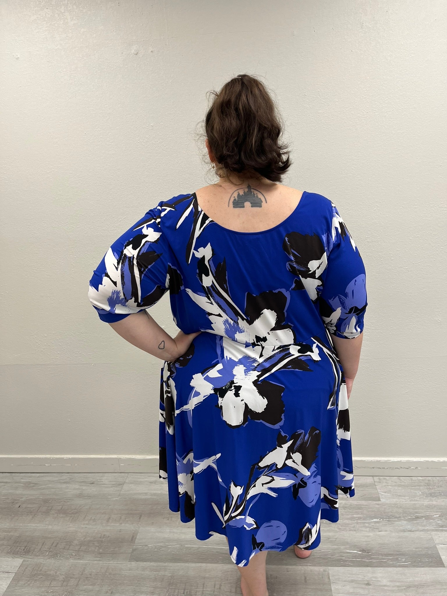 Lane Bryant Blue White Black Floral Dress Size 26 28 Shop CURV Online Plus Size Resale