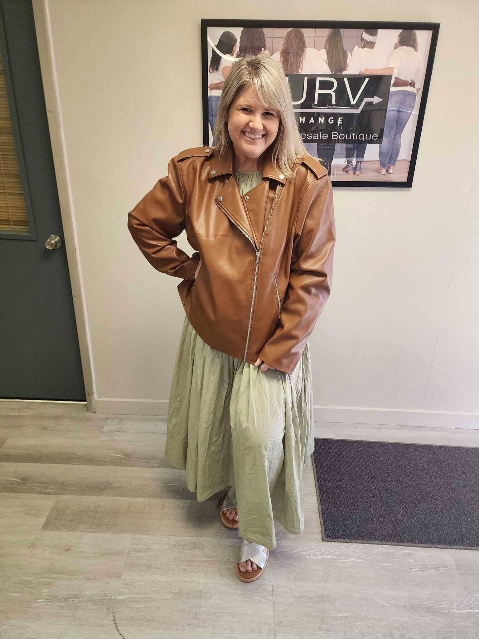 Faux leather jacket size 22 best sale